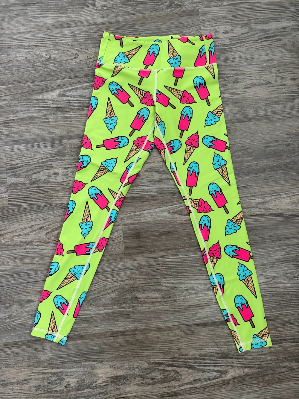 Flexi Lexi Neon Lime Ice Cream Print Leggings